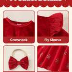 Kucnuzki Baby Girl Clothes 6 9 12 Months Girl Winter Clothes Cute Birthday Tutu Dress Long Sleeve Knee Length Dark Red Fairy Holiday Party Dress Baby Outfit