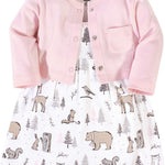 Hudson Baby Baby Girls' Cotton Dress and Cardigan Set