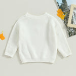 Mubineo Baby Girl Winter Clothes Cute Flower Sweater Crewneck Pullover Long Sleeve Knit Newborn Infant Sweaters (US, Age, 12 Months, 18 Months, Cream White)
