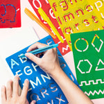 3sscha 22Pcs Alphabet Tracing Stencil Set for Kids Drawing Stencils with Color Highlighter Letters Numbers and Cute Animal Pattern Paint Boards Learn Art Craft Classroom Rewards Birthday Gift