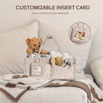 GEMII Diaper Caddy Organizer-Large Baby Caddy Organizer with Handle，Newborn Registry Essentials，Baby Shower Gift Basket for Boy or Girl(Oatmeal, Large)