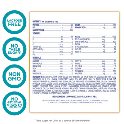 Enfamil Nutramigen Hypoallergenic Baby Formula with Iron, Lactose Free, Colic Relief from Cow's Milk Allergy Starts in 24 Hours, Brain Building DHA, Probiotic LGG for Immune Support, 32 Fl Oz, 6 Count