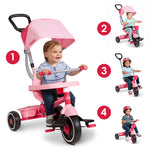 Radio Flyer 4-in-1 Stroll 'N Trike, Ages 1-5, Toddler Tricycle & Stroller, Foam Tires, Push Handle, UV Canopy, Removable Tray, Seatbelt, Amazon Exclusive