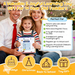Wooden Busy Board with LED Light–Montessori Baby Learning Toys for Toddlers 1-4, Sensory Activity Board, Travel Toys & Educational Birthday / Christmas Music Gifts for 1+ Year Old Boy (Silver Handle)
