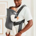 BabyBjörn Baby Carrier Mini, Dark Gray, 3D Jersey Infant Carrier (7-25 lbs), Ergonomic, Easy-to-Use