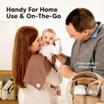 KeaBabies Organic Cotton Burp Cloths Baby Girl, Boy - 6-Pack Large Burping Clothes for Babies, Spit Up Rags, Super Soft & Absorbent Newborn Wash Towels, Gender Neutral, Non-Shrink (Stria, Mauve)