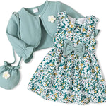 Baby Girl Clothes Toddler Dresses Infant Fall Winter Outfits Little Coat Princess Cardigan Dress Set +Cute Bag