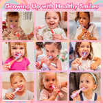 Papablic Toddler Sonic Electric Toothbrush Kids for Ages 1-3 Years, Baby Electric Toothbrush with Cute Unicorn Cover and Smart LED Timer, 4 Brush Heads (Doris)