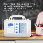 Kids First Aid Kit for Home/Business, Mini Travel First Aid Kit | HSA/FSA Eligible Emergency Kit | Small First Aid Kit for Car | Camping First Aid Kit Hiking | Survival Medical Kit – 145 Pcs