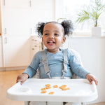 Regalo High Chair with Jelly Bean Seat Pad for Babies and Toddlers, Award Winning Brand, Removable Oversized Tray with Cup Holder, Five Point Harness, White