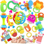 Baby Rattles Toys for 0-6 Months - 18 PCS Infant Toys 0-3 Month Old Baby Boy Girl Gifts Set with Teething and Wrist Socks Rattle Infant Newborn Sensory Toy