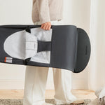 BabyBjörn Bouncer Balance Soft, Cotton/Jersey, Dark Gray/Gray 2-in-1 Adjustable Baby Bouncer Seat and Toddler Chair, Newborn to Toddler (8-29 lbs), 4 Positions, Lightweight & Portable