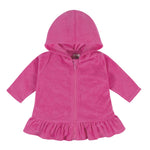 Gerber Baby Girls Toddler Zipper Hoodie Terry Swimsuit Cover Up, Pink, 18 Months