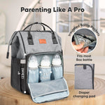 KeaBabies Baby Diaper Bag Backpack - Large Baby Bag for Boys, Girls, Waterproof Multi Function Travel Diaper Backpack with Changing Pad, Durable Travel Essentials for Moms and Dads (Graphite)