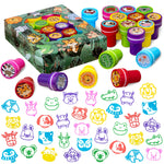 DMIGHT Jungle Safari Party Favors 20 PCS Wild Animals Stamps for Kids Birthday Gifts, Zoo Animal Stamps for Kids, Self Inking Stamps