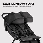 Baby Jogger City Tour 2 Double Stroller, Compact & Sleek Twin Design with Easy-To-Maneuver Features, Ideal for Growing Kids, Plush Imported