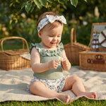 CIYCUIT Baby Girl Clothes 0 3 6 9 12 18 Months Summer Outfits Floral Shorts Set Green 0-3 Months