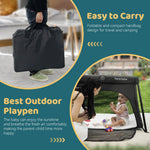 Pamo Babe Travel Crib - Lightweight Baby Playard with Zip Door, Carry Bag for Airplane - Easy to Carry