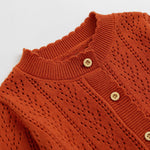 Simplee kids Baby Girl Thin Sweater Solid Cardigans Baby Girls Long Sleeve Coat Cardigan for Fall 3-6 Months