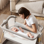 ANGELBLISS Baby Bassinet, 3-in-1 Bedside Bassinet for Baby, One-Touch Foldable Baby Crib for Newborn with Full-Mesh Sides & Adjustable Height, Mattress & Storage Bag