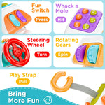 iPlay, iLearn 10 in 1 Baby Busy Board Cube, Montessori Sensory Toy Toddler 1-3, Infant Carseat Plane Travel, Kid Education Learning Activity, Easter Birthday Gift 6 9 12 18 Month 1 2 Year Old Boy Girl