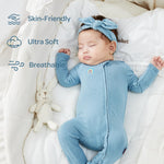 Momcozy Baby Pajamas Onesie for Boys & Girls, 0-24M, Temp-Sensing 2-Way Zipper Sleepers, Footed Rompers, 2-Pack for Newborns & Toddlers