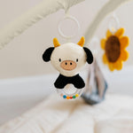 Beautiful Baby Play Gym and Tummy Time Mat - Soft Mat with 5 Farm Toys Creates The Perfect Activity Area for Your Girl/Boy - Stylish Infant Floor Playmat Fits Nicely with Any Playroom Decor
