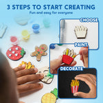 JOYIN 12 pcs Wooden Magnets, Painting Craft for Boys and Girls, Spring and Rainy Day Activities Kit, Craft Toys Gifts for Kids Birthday Easter