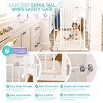 Regalo Extra Tall Baby Gate for Doorways & Bottom of Stairs, Pressure Mount for Babies, Toddlers & Pets, Tested & Safe for 30 Years, American Designed, White