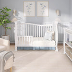 Dream On Me Violet 7-in-1 Convertible Full-Size Baby Crib with Toddler, Day & Full Bed Conversion in White, GreenGuard Gold & BSA, 3 Mattress Heights, Sustainable Pinewoo