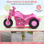 Costzon Kids Motorcycle, 6V Battery Powered Ride on Motorcycle with Bubble Maker, Music, LED Headlight, Forward & Backward, 3 Wheels Electric Motorcycle for Kids, Gift for Boys & Girls (Pink)