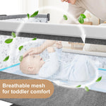 3 in 1 Baby Bassinet,Bedside Sleeper with Storage Basket and Wheels,Portable Baby Crib with Mosquito Net, 6 Adjustable Height & Breathable Mesh,Easy to Fold (White&Grey)