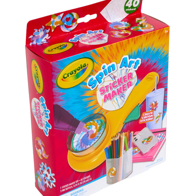 Crayola Spin Art Sticker Maker Machine, Create 40 Custom Stickers, Spiral Art Set for Kids, Arts & Crafts Kit, Toys & Gifts, Ages 5+