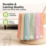 KeaBabies Organic Cotton Burp Cloths Baby Girl, Boy - 6-Pack Large Burping Clothes for Babies, Spit Up Rags, Super Soft & Absorbent Newborn Wash Towels, Gender Neutral,Non-Shrink (Stria, Muted Pastel)