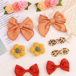 doboi Baby Girl Hair Clips 20PCS Baby Girl Bows Flower Cotton Prints Hair Accessories Fully Lined Alligator Hair Clips for Girls Toddler Kids