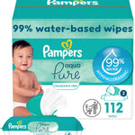 Pampers Baby Wipes Aqua Pure, 99% Water Based Wipes, Hypoallergenic and Unscented Infant Wipe, 336 Total (6 Flip-Top Packs)