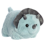 Aurora® Adorable Spudsters™ Taren Triceratops™ Stuffed Animal - Round Shape Makes For Comforting Cuddles - Perfect for Kids All Ages and Animal Loving Adults - Blue 11 Inches