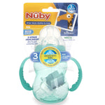 Nuby 3 in 1 Baby Bottle to Training Sippy Cup - 8 Oz Toddler Cups Spill Proof with Soft Spout, Nipple & Removeable Grip Handles - BPA Free & Dishwasher Safe (Teal)