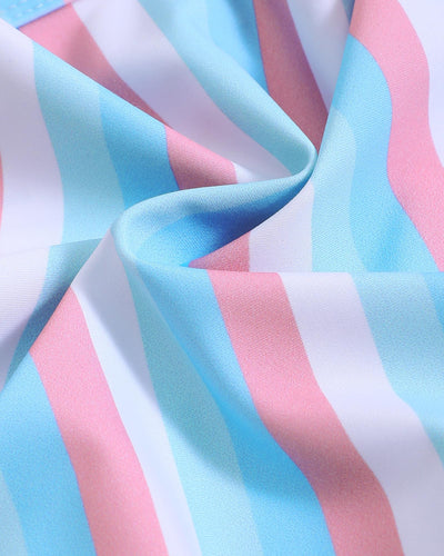 Kucnuzki Baby Girl Bathing Suit One Piece Swimsuit Pink Strip Bikini Set Baby 4T 5T Swimsuit Girls Toddler Ruffled Sleeveless Bathing Suits for Kids