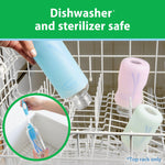 Dr. Brown's Anti-Colic Options+ Narrow Glass Baby Bottles with Silicone Sleeves, Blue, Glow, Mint, BPA-Free, 8 oz/250 mL, 0m+, 3-Pack
