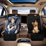 SMART ELF Car Seat Protector, 2Pack Seat Protector Protect Child Seats with Thickest Padding and Non-Slip Backing Mesh Pockets for Baby and Pet,Sedan SUV Truck (Black)