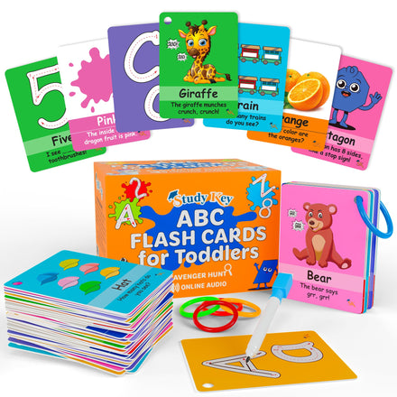 STUDYKEY ABC Flash Cards for Toddlers 1-3–First Words, - Educational