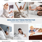 BEDLORE Waterproof Mattress Protector, King Size Mattress Pad with Deep Pocket 6"-18" Depth, Soft Noiseless Dirt-Proof Bed Mattress Cover Washable for Home, Bedroom, Hotel (Gray)