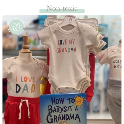 Finn + Emma - Gender Neutral Baby Bodysuit for 0-12 Months - Organic Cotton Baby Clothes - Love Grandma Design