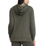 Motherhood Maternity Women's Long Sleeve Fleece Tunic Pullover Pregnancy Hoodie with Side Slits and Kangaroo Pocket, Green Depths, Medium