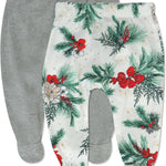 2-Pack Footed Pants Roomy Fit Pull on Bottoms 100% Organic Cotton for Infant Baby Boys, Girls, Unisex