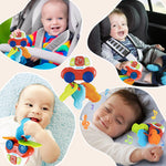 Baby Sensory Learning Montessori Toys with Sounds, Infant Toddlers Travel Activities Musical Teething Toys for Babies 0 3 6 9 12 18 Months, Newborn Christmas Gifts for 1 2 Year Old Boys Girls