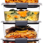 Rubbermaid Brilliance Food Storage Containers, Set of 5 (10 Pieces), BPA-Free, Leak-Proof, Clear