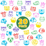 DMIGHT Jungle Safari Party Favors 20 PCS Wild Animals Stamps for Kids Birthday Gifts, Zoo Animal Stamps for Kids, Self Inking Stamps