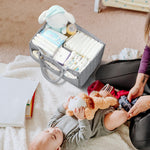 Ankyle Starry Sky Grey Diaper Caddy Organizer with Handles & Removable Dividers,Diaper Bag,Car Diaper Caddy,Stylish Diaper Organizer Basket & Tote for Easy Storage